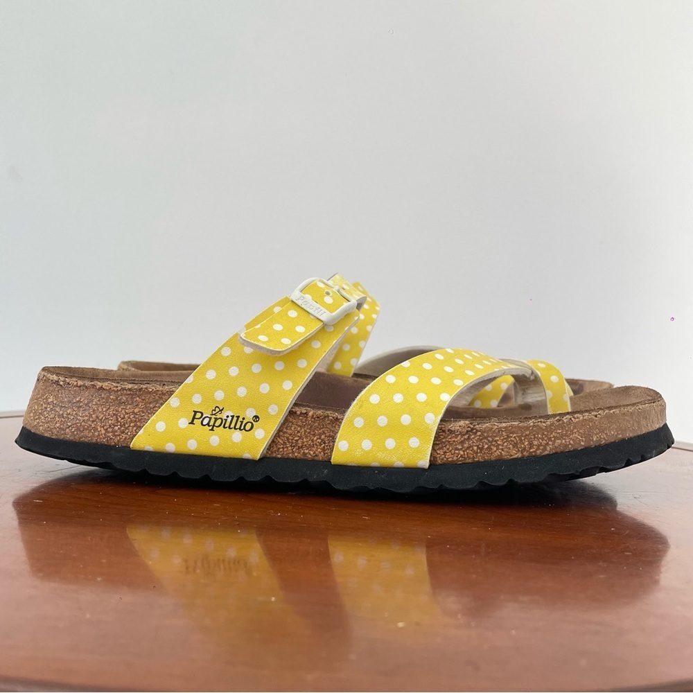 Birkenstock Papillio Yellow Polka Dot Mayari Strap Sandals | EU 40